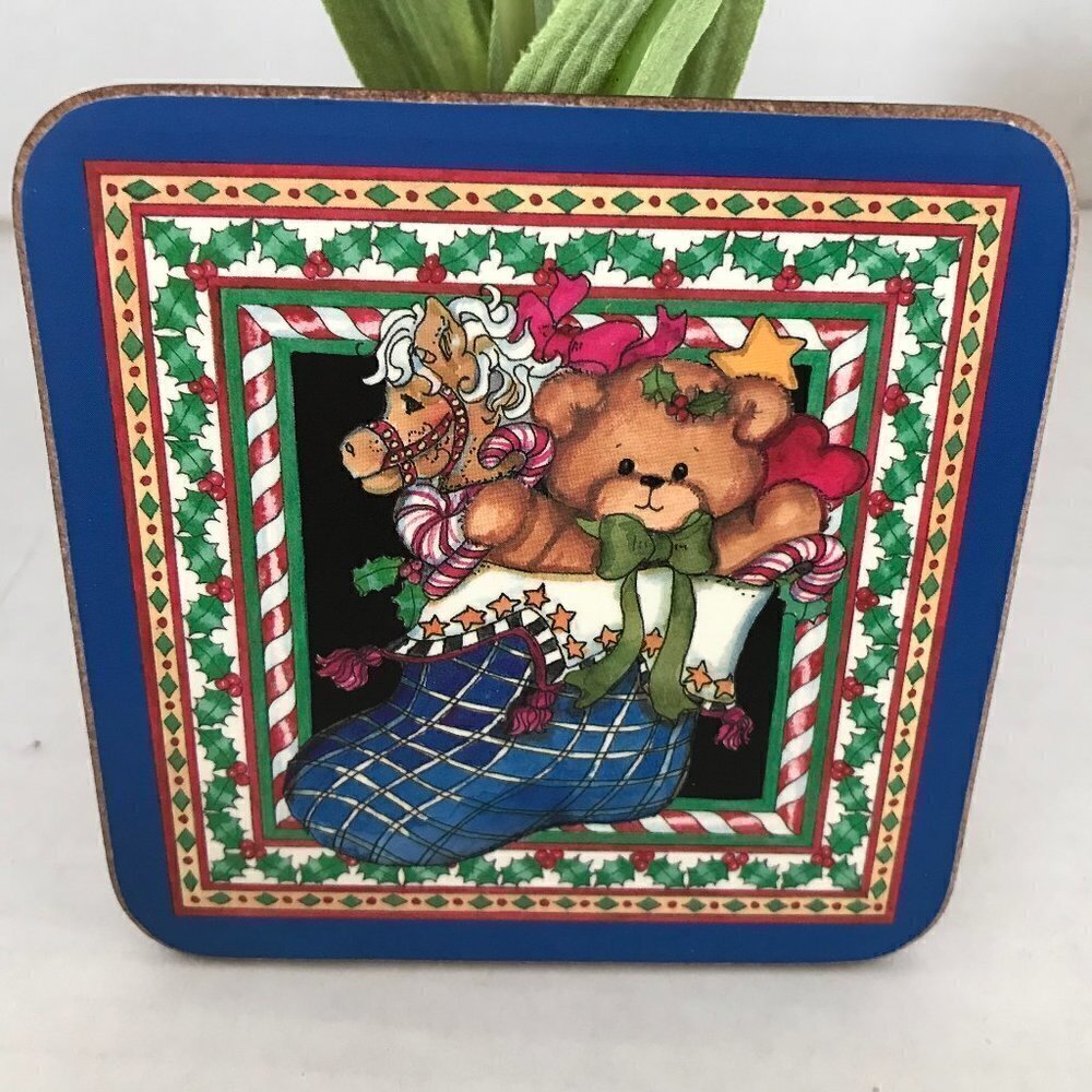 NWOT - Pimpernel Christmas Bears Stocking Coasters From England